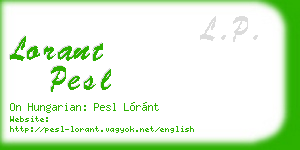 lorant pesl business card
